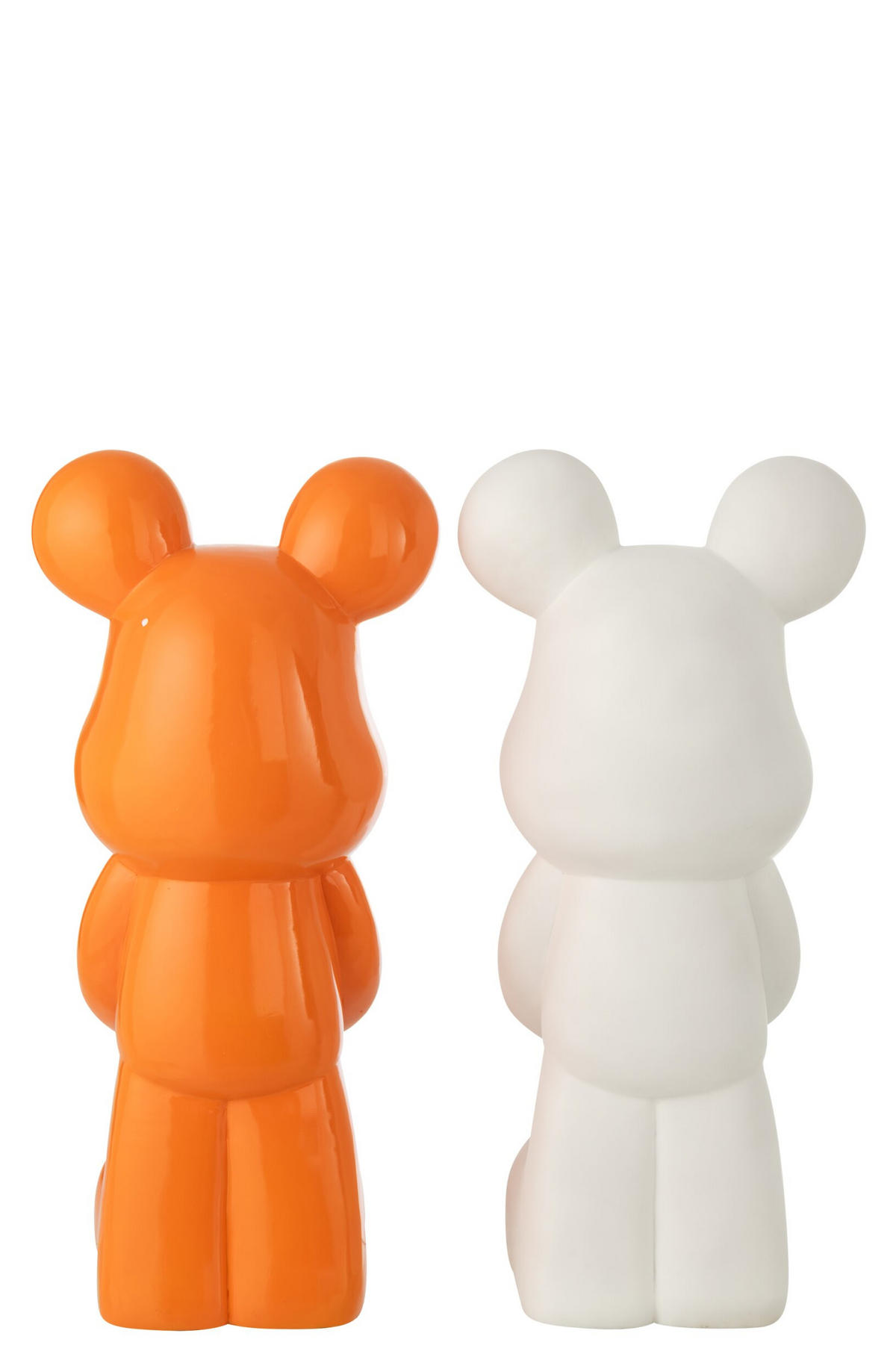 DEKOOBJEKT BÄR HERZ (2ER SET) - Orange, Glas/Naturmaterialien (24.5/60/31.5cm) - J-Line