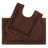 BADGARNITUR 2-tlg. Badematte & WC-Vorleger, 100% Baumwolle - Braun, Textil (80/50cm) - Homescapes