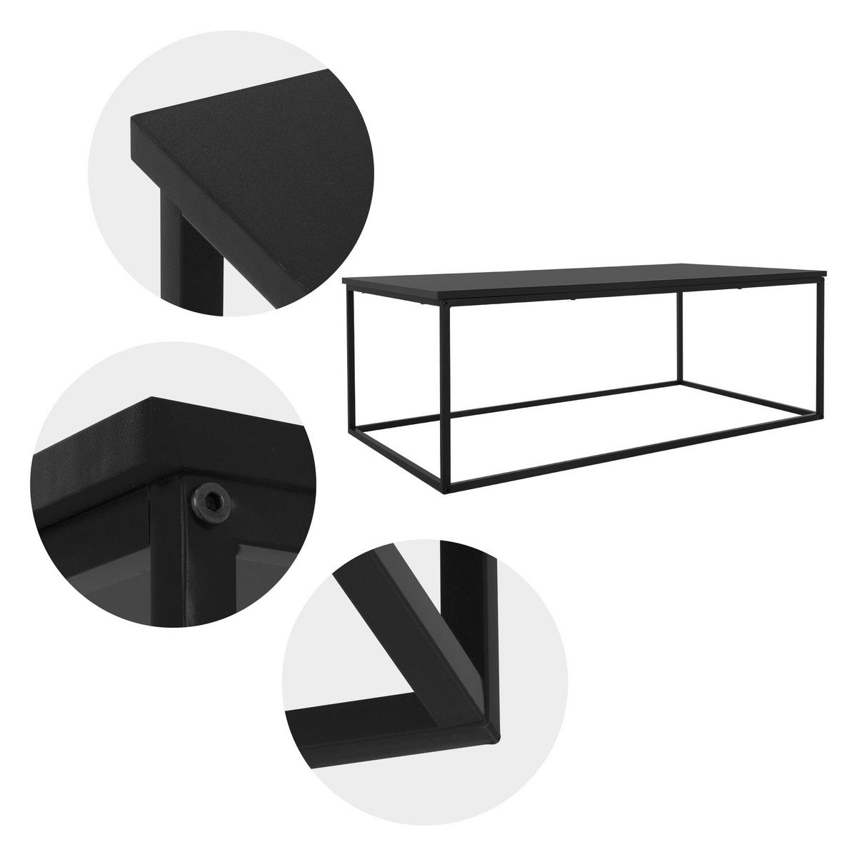 COUCHTISCH - Schwarz, Metall (110/59/39.5cm) - ML-DESIGN