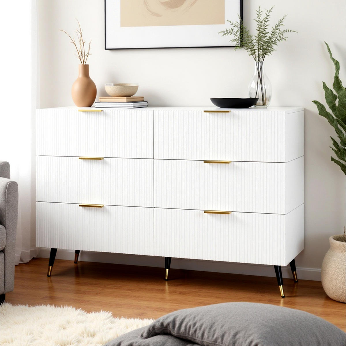 SIDEBOARD Weiß 120/40/77 cm - Weiß, Holzwerkstoff (40/77/120cm) - Urban Meuble