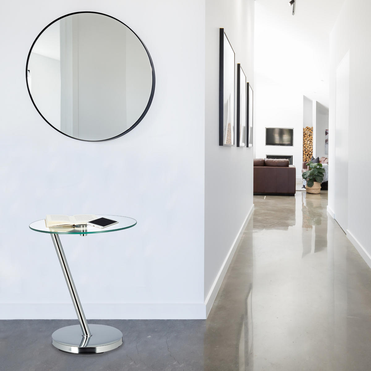 KAFFEETISCH - Silberfarben, Glas/Metall (45/45/52cm) - Relaxdays