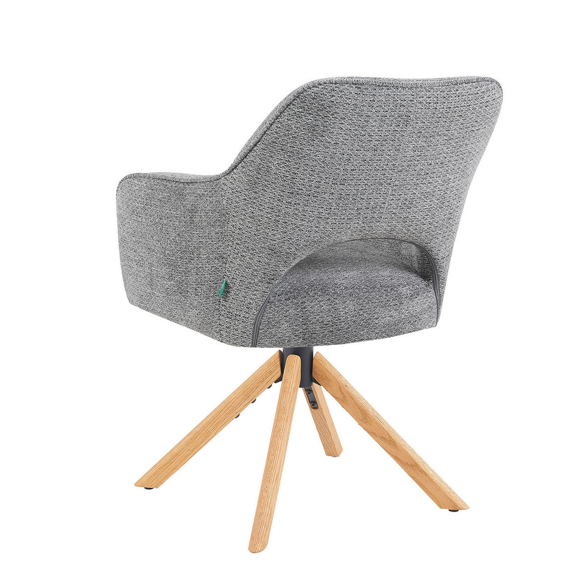 DREHSTUHL Mika-Lara 2er-Set - Honigeiche/Dunkelgrau, Eichenholz/Holz (60/87/65cm) - DUBI Möbel