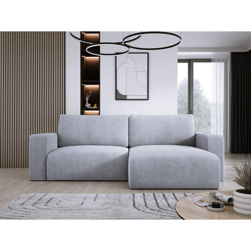 Thumbnail - DomoHome Ecksofa, Silber, Textil, Rechteckig, 247x143 cm, Wohnzimmer, Sofas & Couches, Wohnlandschaften, Ecksofas