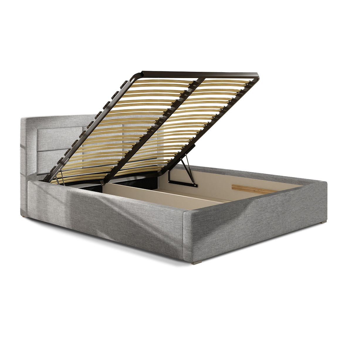 BOXSPRING POSTEL 200/200 Nael Grey - šedá, dřevo (200/200cm) - Petits-meubles