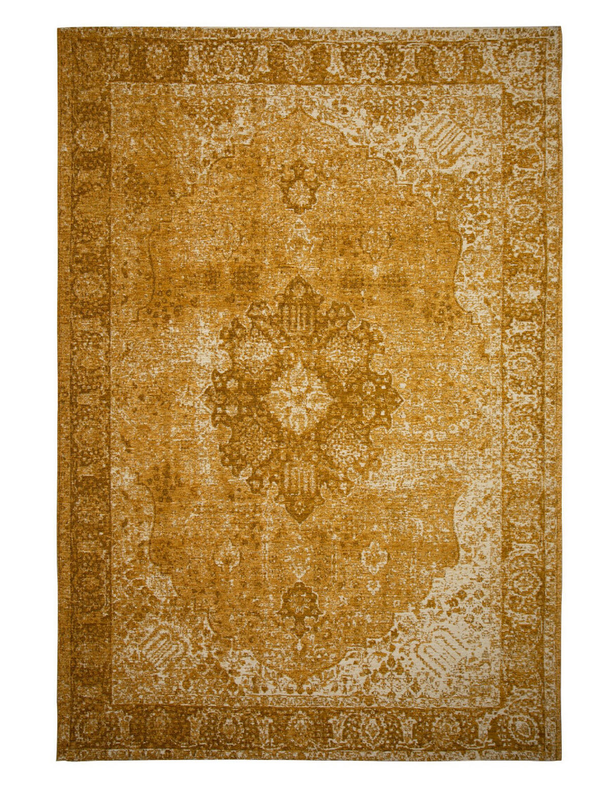 TEPPICH Vintage-Traditionell-Stil COQUET TARA, Senfgelb 200x290 cm - Currygelb, Textil (200/290cm) - KADIMA DESIGN