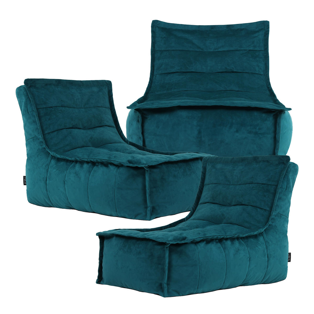 SITZSACK Sofa Dolce, 3-er set - Grün, Kunststoff (237/68/90cm) - icon