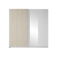 SCHIEBETÜRENSCHRANK Negler - Schwarz/Weiß, Holzwerkstoff/Kunststoff (201/199/62cm) - MIRJAN24