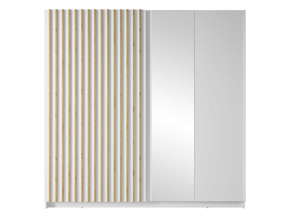 SCHIEBETÜRENSCHRANK Negler - Schwarz/Weiß, Holzwerkstoff/Kunststoff (201/199/62cm) - MIRJAN24