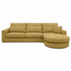 ECKSOFA Pablo ohne Schlaffunktion, mit abgerundeter Ottomane, rechts, Gelb, Velourstoff - Gelb, Textil (319/196cm) - Beautysofa