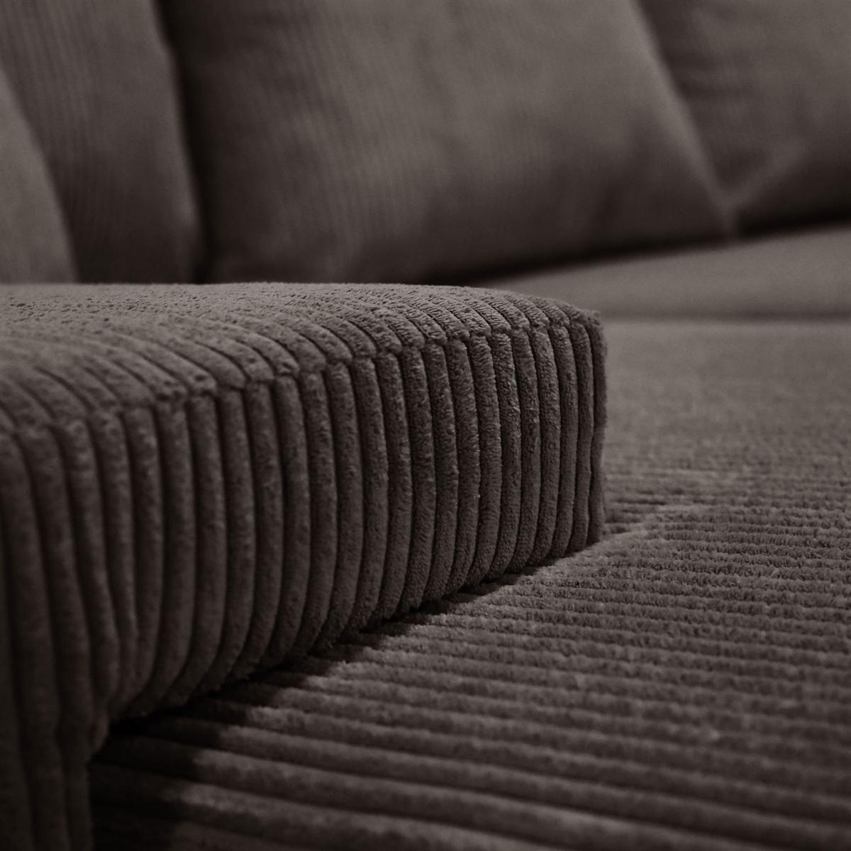 ECKSOFA LAVIO L mit Schlaffunktion und Bettzeugkasten Rechte - Graubraun, Textil (246/188cm) - Lookway
