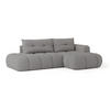 ECKSOFA FLUMA R-S Grau Geflochtener Stoff mit Schlaffunktion - Grau, Holz (279/158cm) - MASSENO