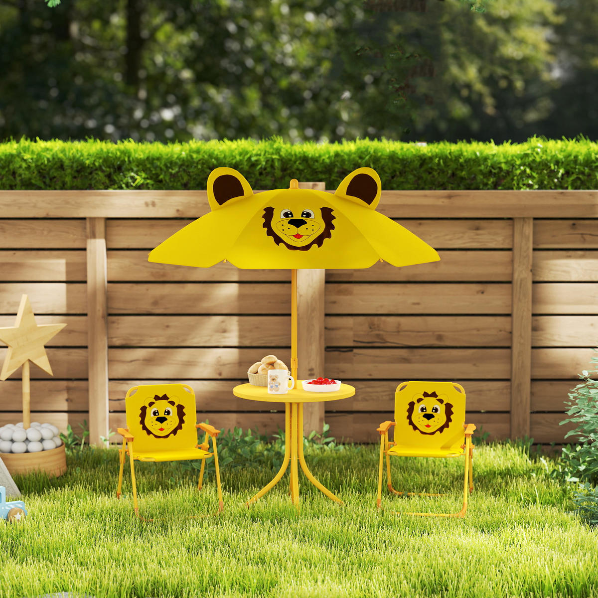 KINDERTISCHGRUPPE Gelb 49.5/49.5/50.0cm - Gelb, Metall (49.5/50/49.5cm)