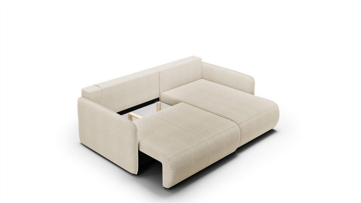 ECKSOFA Calgary - Creme, Holzwerkstoff/Textil (207/148cm) - Fun Möbel
