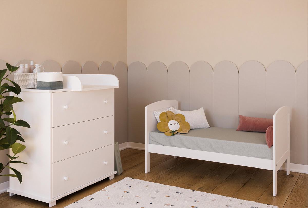 BABYBETT Småland - Weiß, Holzwerkstoff (60/120cm)