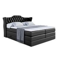 BOXSPRINGBETT VILA KING - 160x200 - H3/H4 - Schwarz Hochglanz - Schwarz Hochglanz, Holzwerkstoff (160/200cm) - ALTDECOR