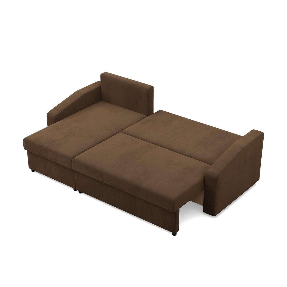 ECKSOFA MIT SCHLAFFUNKTION NEO, Dunkelbraun - Braun, Textil (231/140cm) - Mebligo