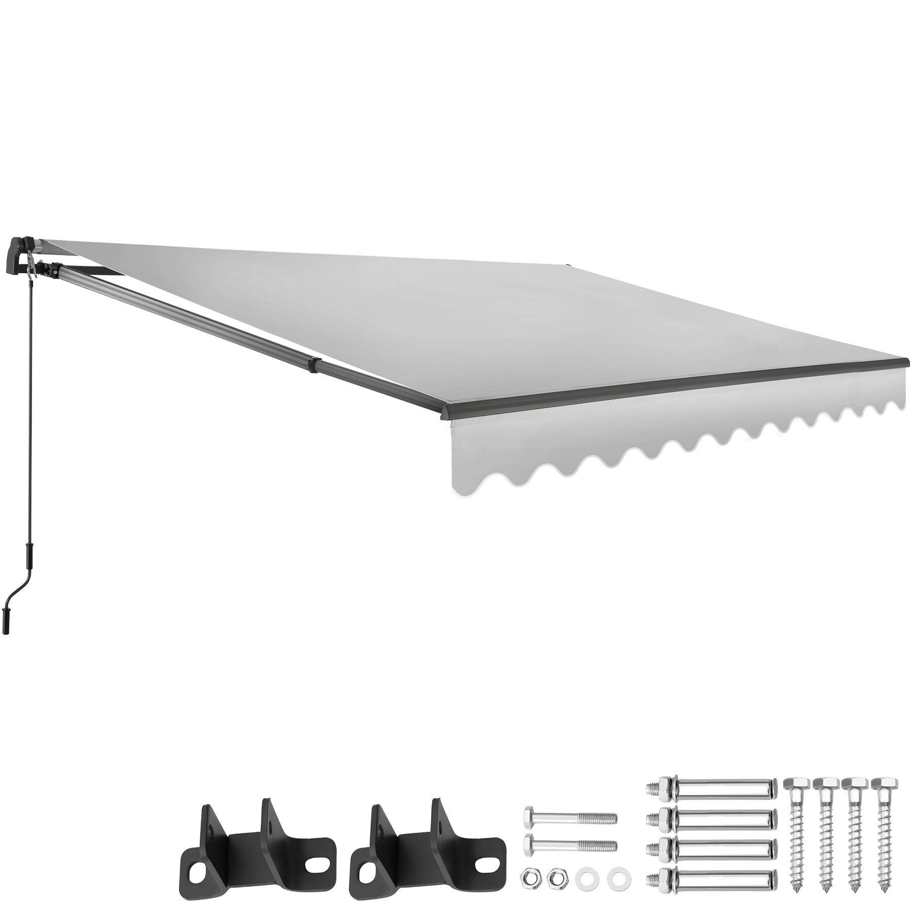GELENKARMMARKISE Ornella,inkl. Wandhalterung,hellgrau - Hellgrau, Kunststoff (300/41/250cm) - tectake