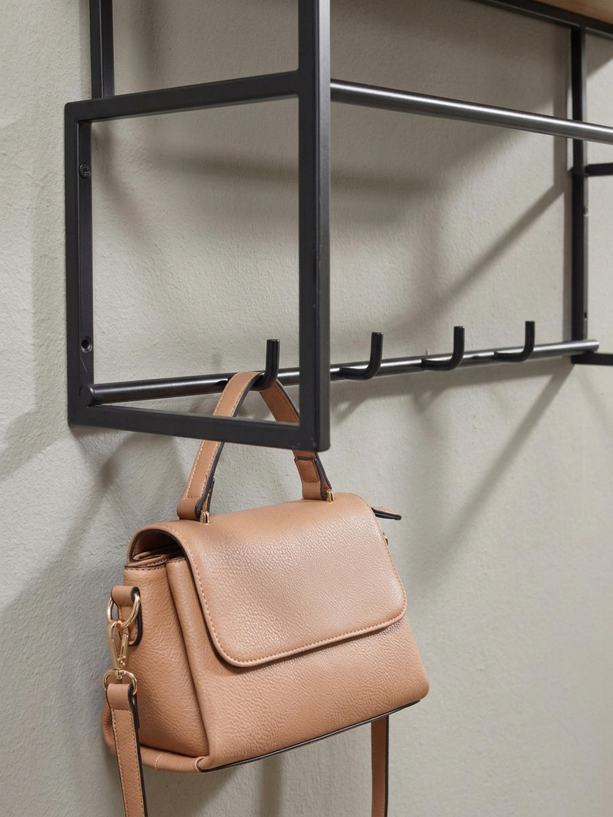 WANDGARDEROBE Mango Massivholz Metall Modern für Eingangsbereich - Braun, Holz/Metall (71/29/20cm) - KADIMA DESIGN