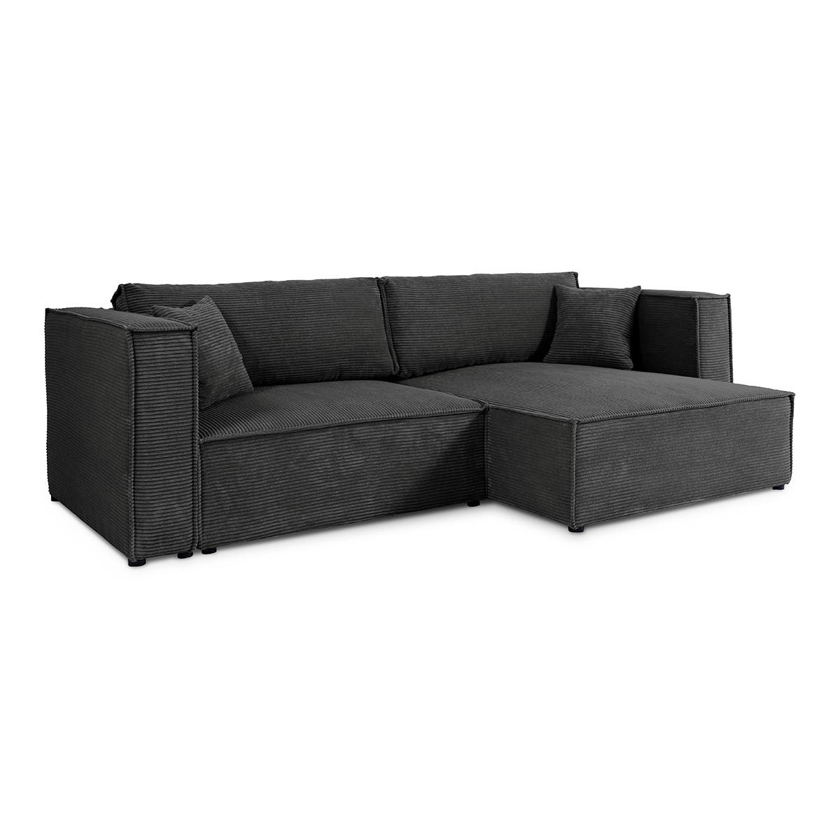 SOFA Jimmy 3 Sitzplätze Schwarz - Schwarz, Holz (245/77/148cm) - Petits-meubles