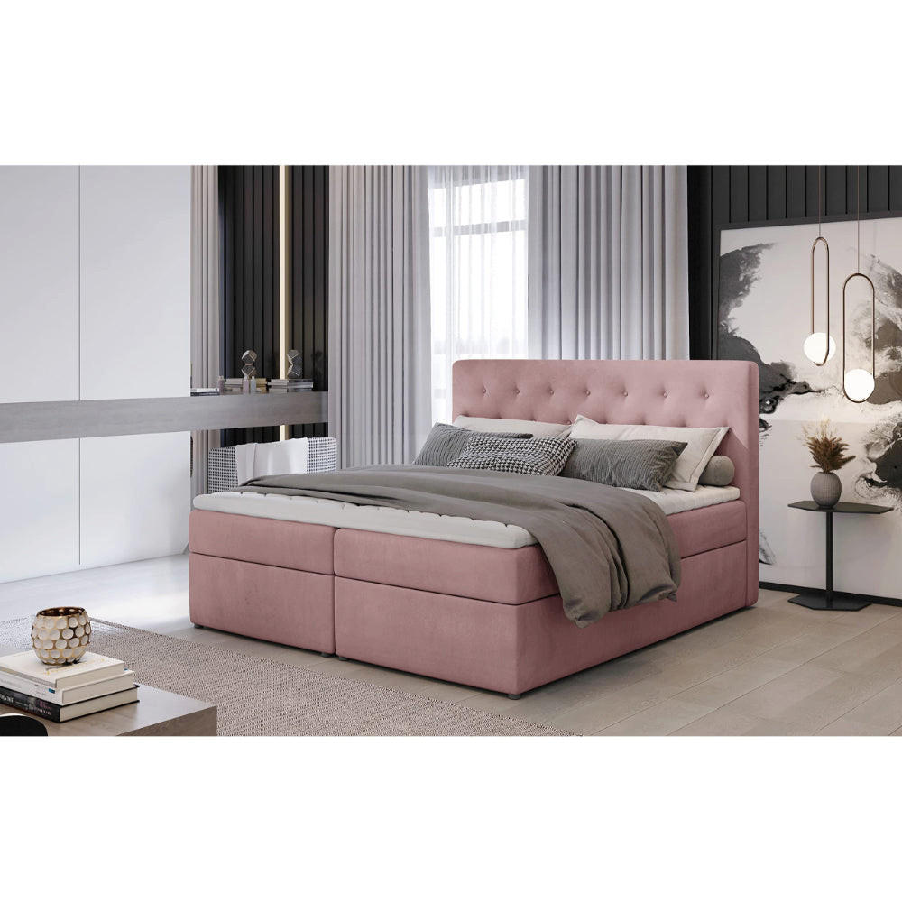 BOXBETT Loree Bonellfederkern - Pink, Holz/Holzwerkstoff (180/200cm) - Best For Home