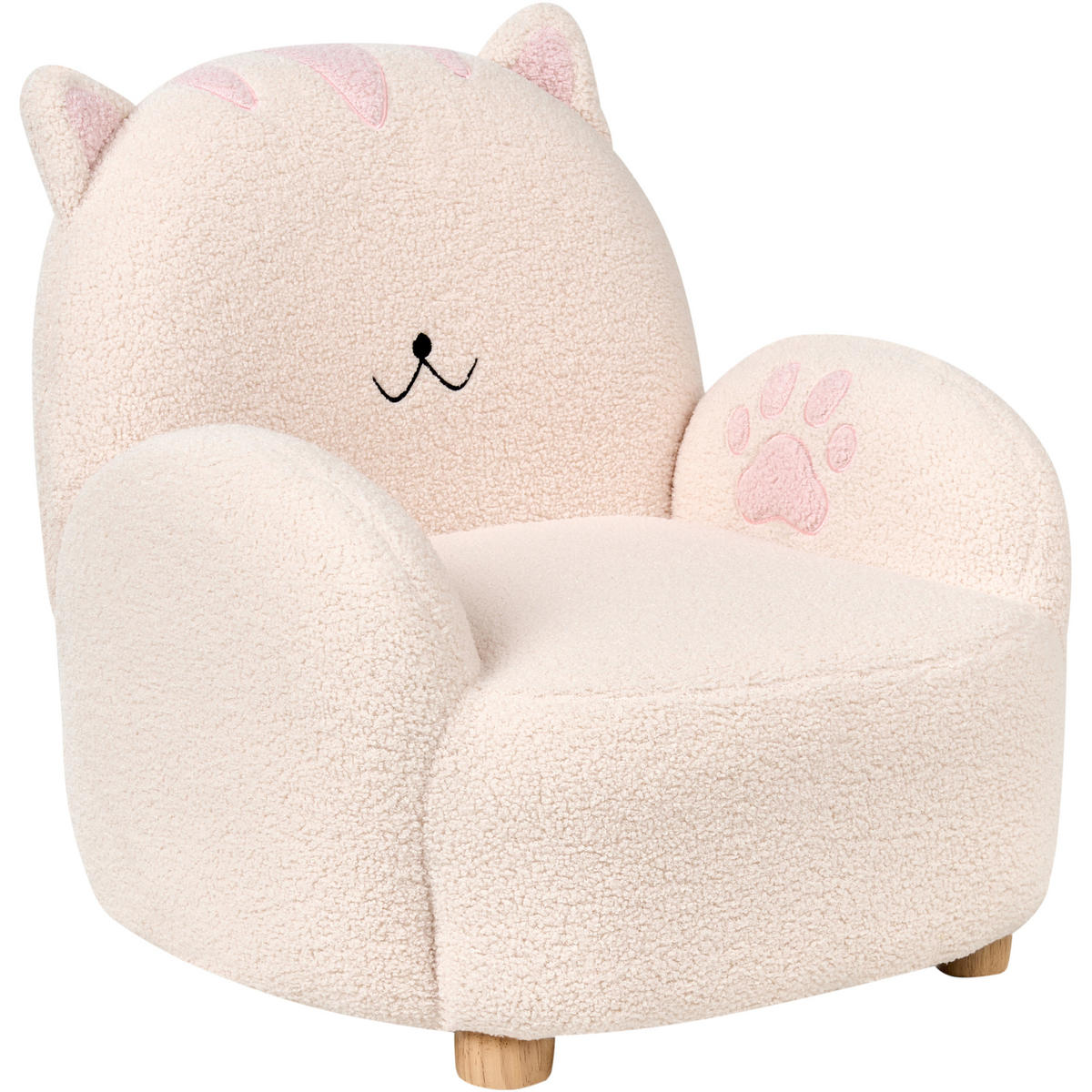KINDERSESSEL Weiß Zoar - Creme/Braun, Textil (55/59/54cm) - Beliani