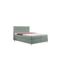BOXBETT Mit Bettkasten Und Matratze KATE Stoff Riviera Mintz 200x200 cm H3-Bonell - Mintgrün, Holz/Textil (200/200cm) - Kaiser Möbel