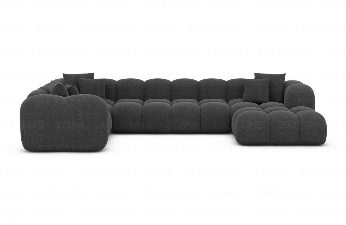 WOHNLANDSCHAFT Cloud Anthrazit Strukturstoff - Anthrazit, Kunststoff (314/72/184cm)