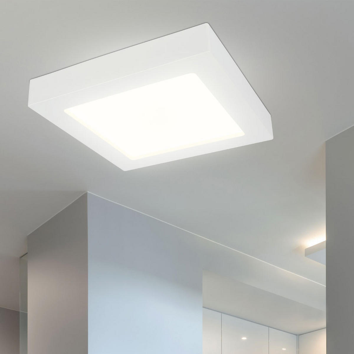 LED DECKENLEUCHTE Kunststoff Weiß - Weiß, Kunststoff (17.2/17.2/3.5cm) - Globo Lighting