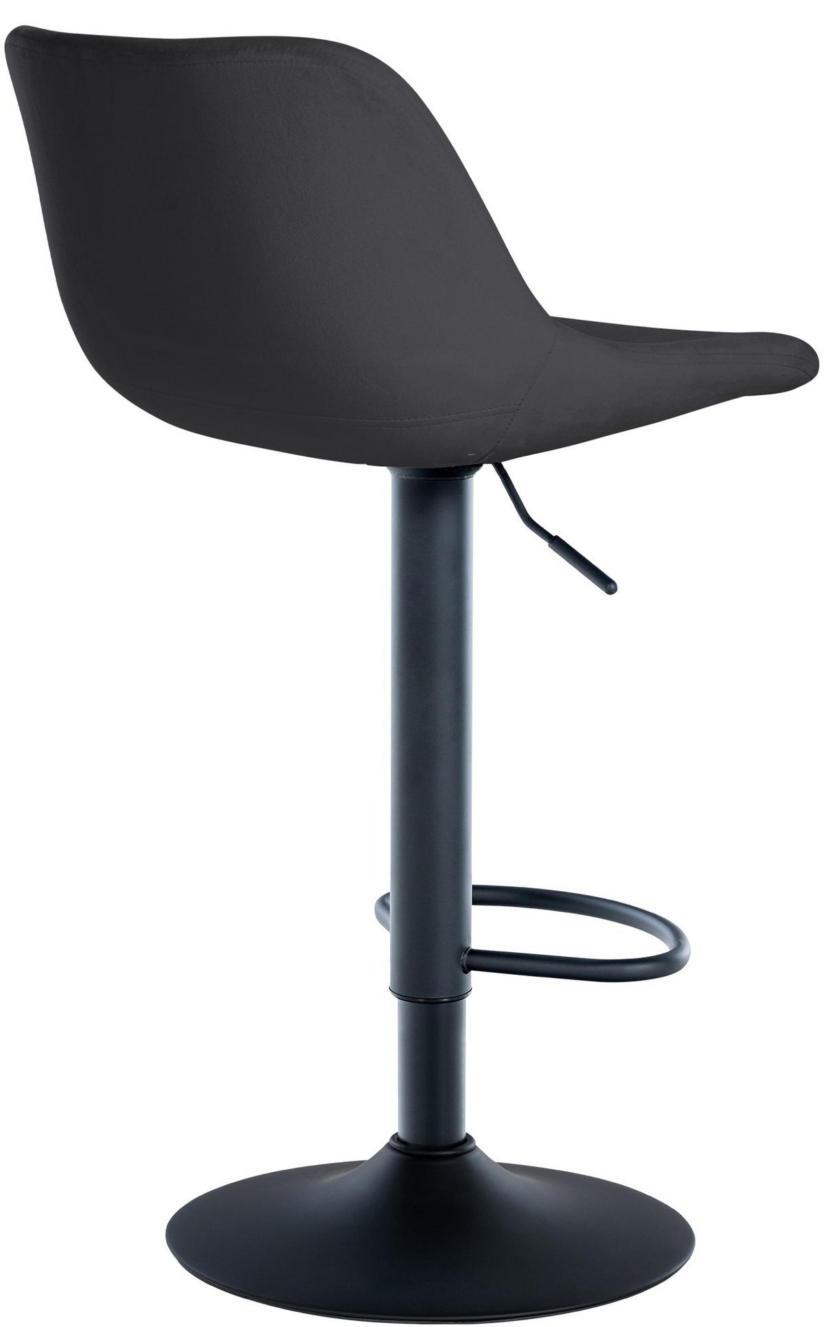 BARHOCKER 2er Set Samt schwarz - Schwarz, Textil/Metall (43/79/49cm) - CLP