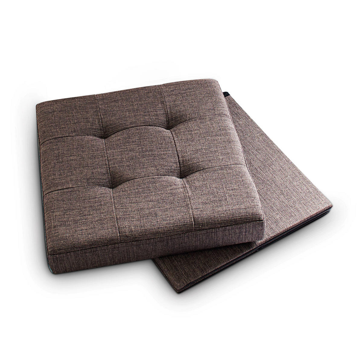 FALTBARER Sitzhocker - Braun, Holzwerkstoff/Textil (38/38/38cm) - Relaxdays