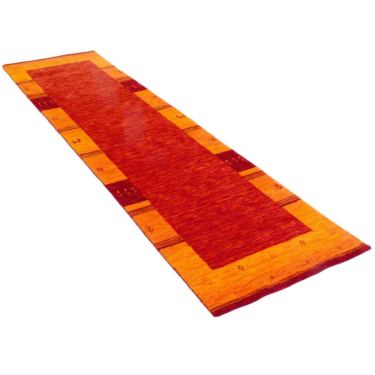 NATUR WOLLE TEPPICH GABBEH ESTA LÄUFER - Terracotta, Textil (90/160cm) - Pergamon