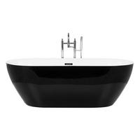 BADEWANNE FREISTEHEND 75x150x58 cm schwarz Carrera - Schwarz, Kunststoff (75/58/150cm) - Beliani