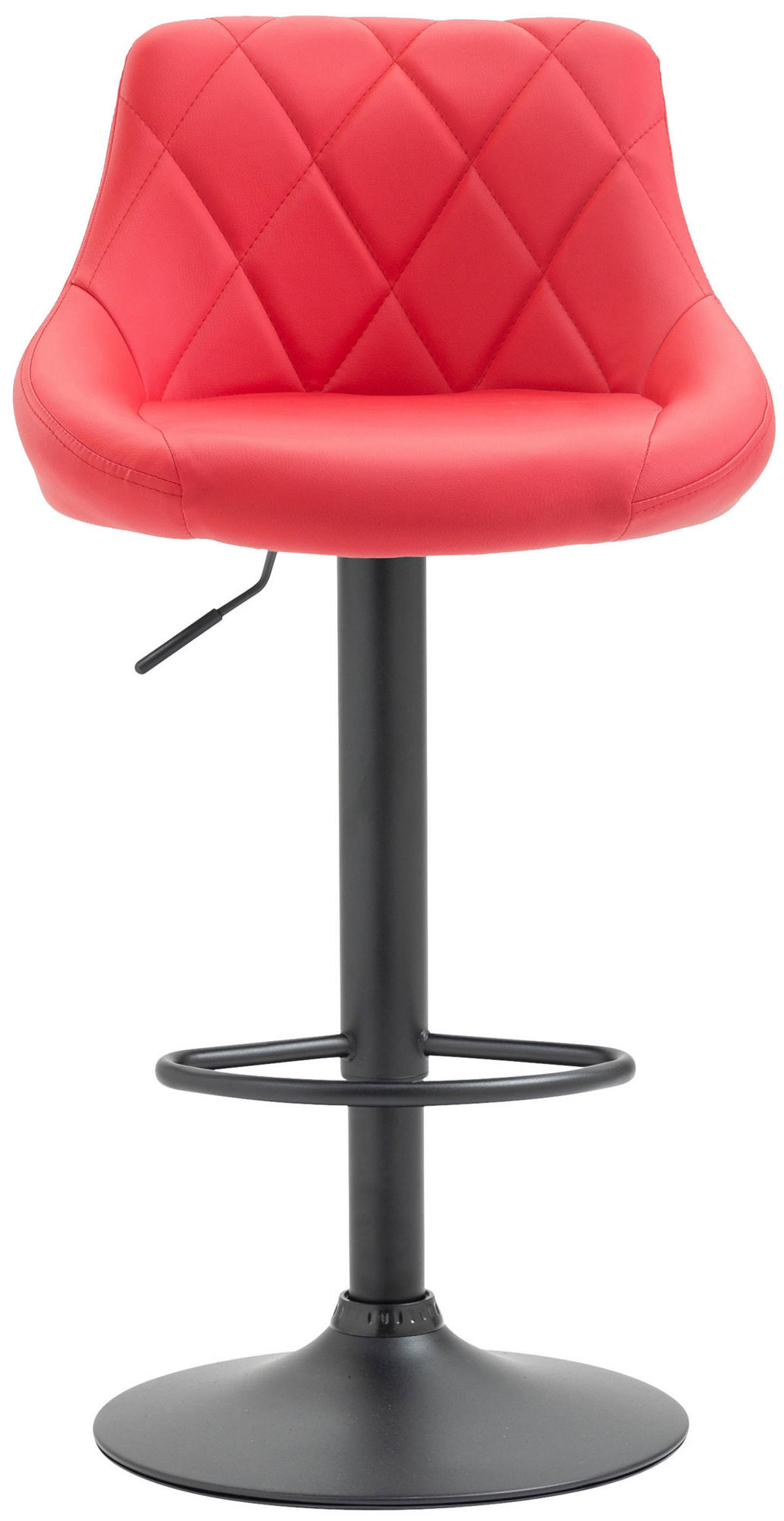 BARHOCKER Lederlook rot - Rot/Schwarz, Textil/Metall (46/83/49cm) - CLP