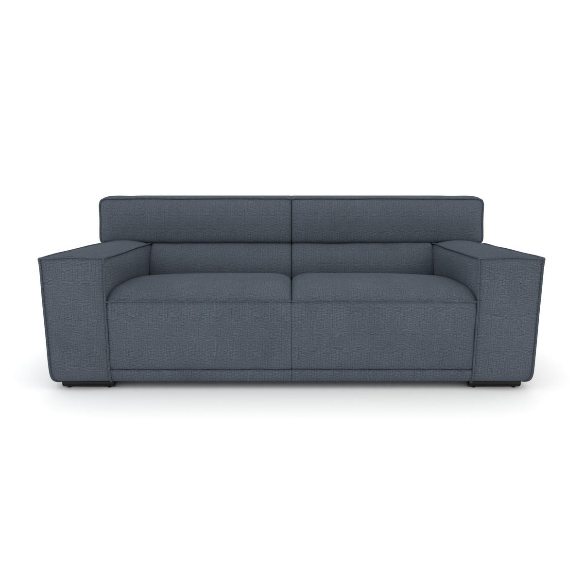 3-SITZER Umea Chenille Blau 204/106/78 cm - Dunkelgrau, Kunststoff/Textil (204/78/106cm) - foamnova