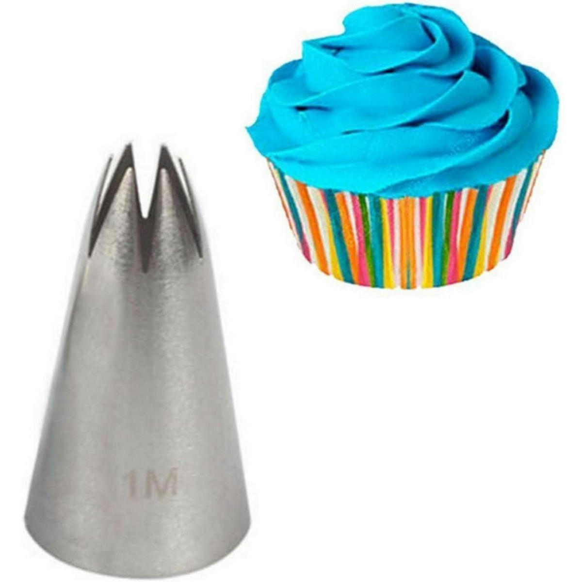 SPRITZTÜLLEN Set 4-teilig Edelstahl - Silberfarben, Metall (3/4.8/4.8cm)