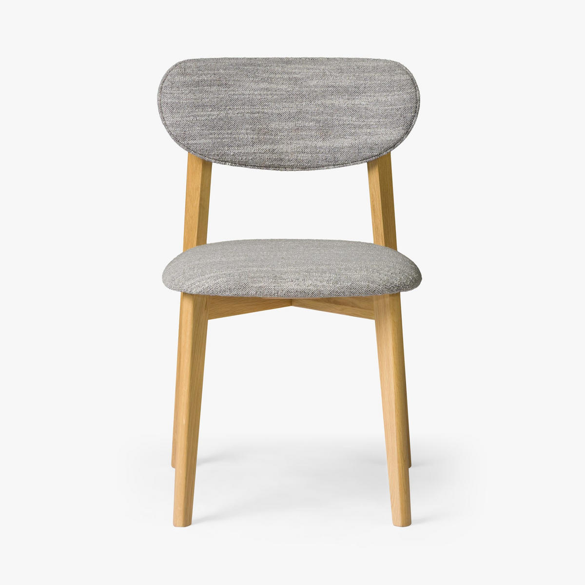 ESSZIMMERSTUHL Theo 2er Set, Natur Eiche + grauer Stoff - Grau, Holz (48.5/79/53.2cm) - WOODEK