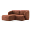 ECKSOFA Links Chenille Stoff Orange - Terracotta/Schwarz, Holzwerkstoff/Kunststoff (178/166cm) - Makamii