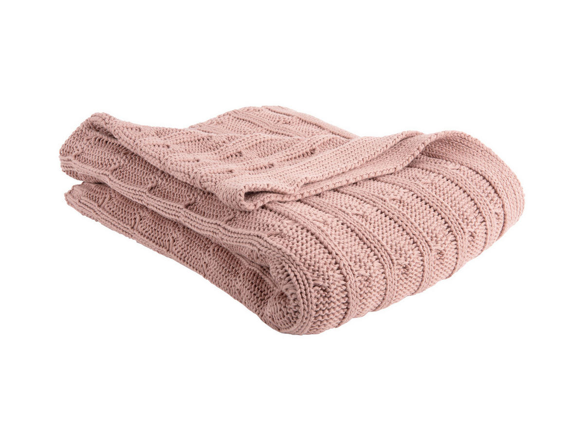 DECKE Cable 170/130 cm - Pink, Textil (130/170cm) - Present Time