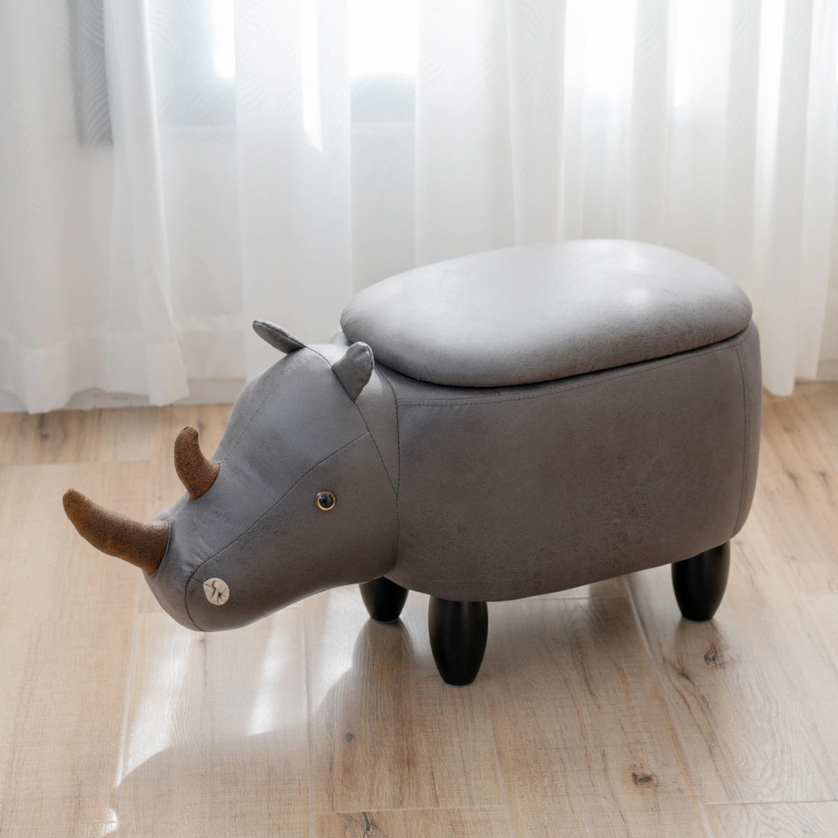 TIERHOCKER NASHORN - Grau, Textil (30/37/70cm) - SVITA