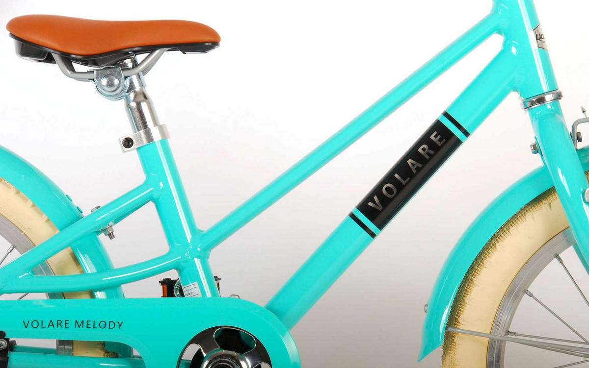 KINDERFAHRRAD Melody - Mädchen - 16 Zoll - Rücktritt + Handbremse - Türkis - Blau, Metall (46cm) - TPFSports