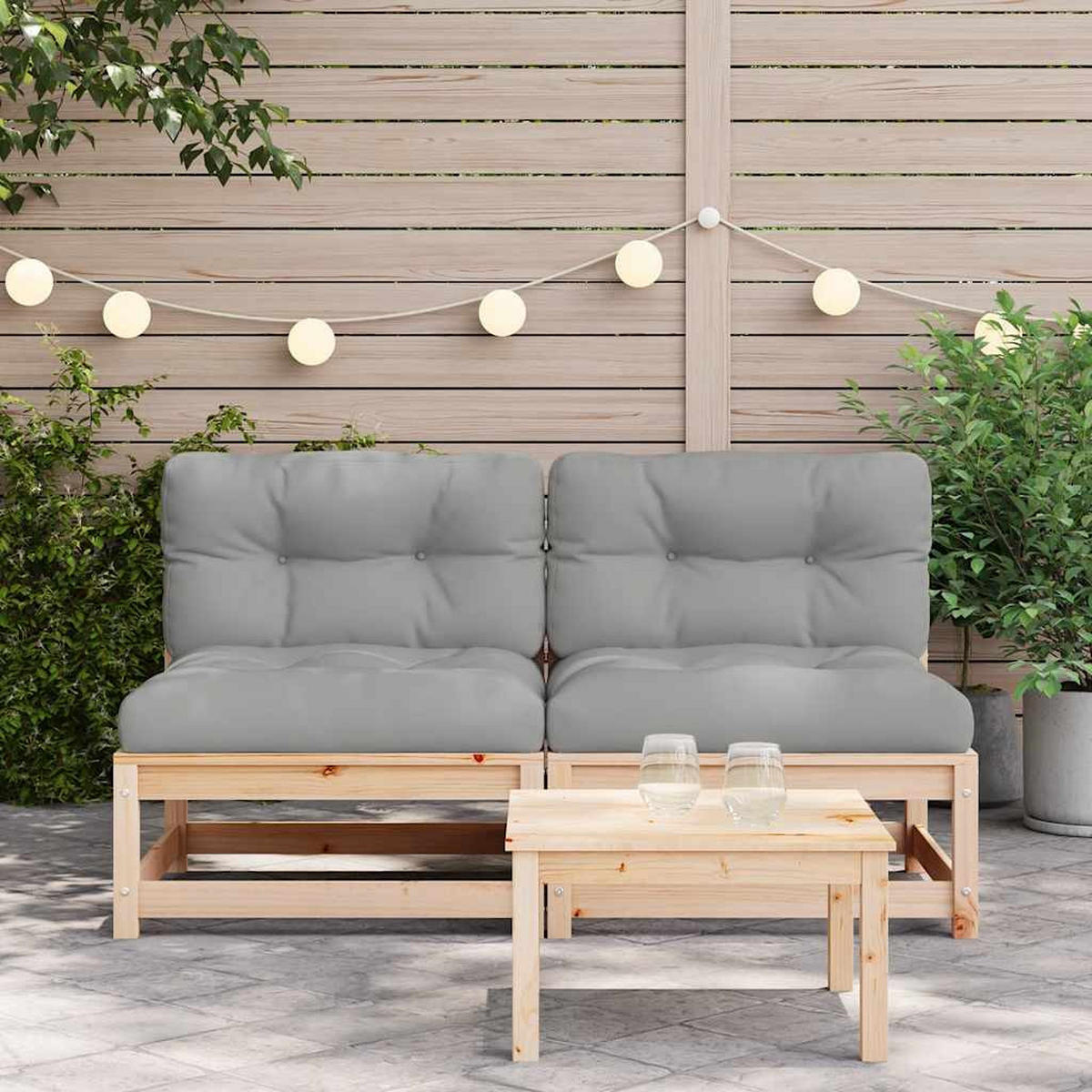 GARTENSOFA QYZAE 70/67/70 cm （2-SITZER） - Braun, Holz (70/67/70cm) - ZMH