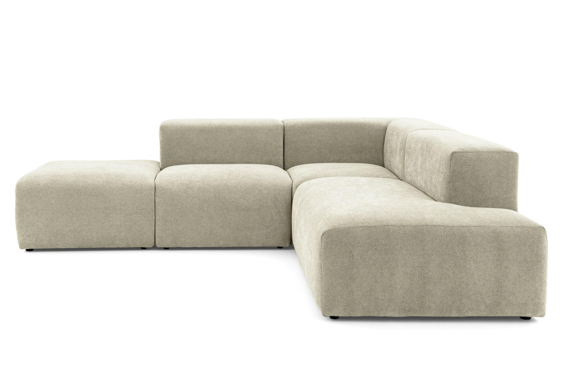 4-SITZER modulares Ecksofa HEAVEN SET 3 Rechts, Breite 270 cm Webstoff Olivgrün - Schwarz/Olivgrün, Holz/Kunststoff (270/245cm) - Muffo