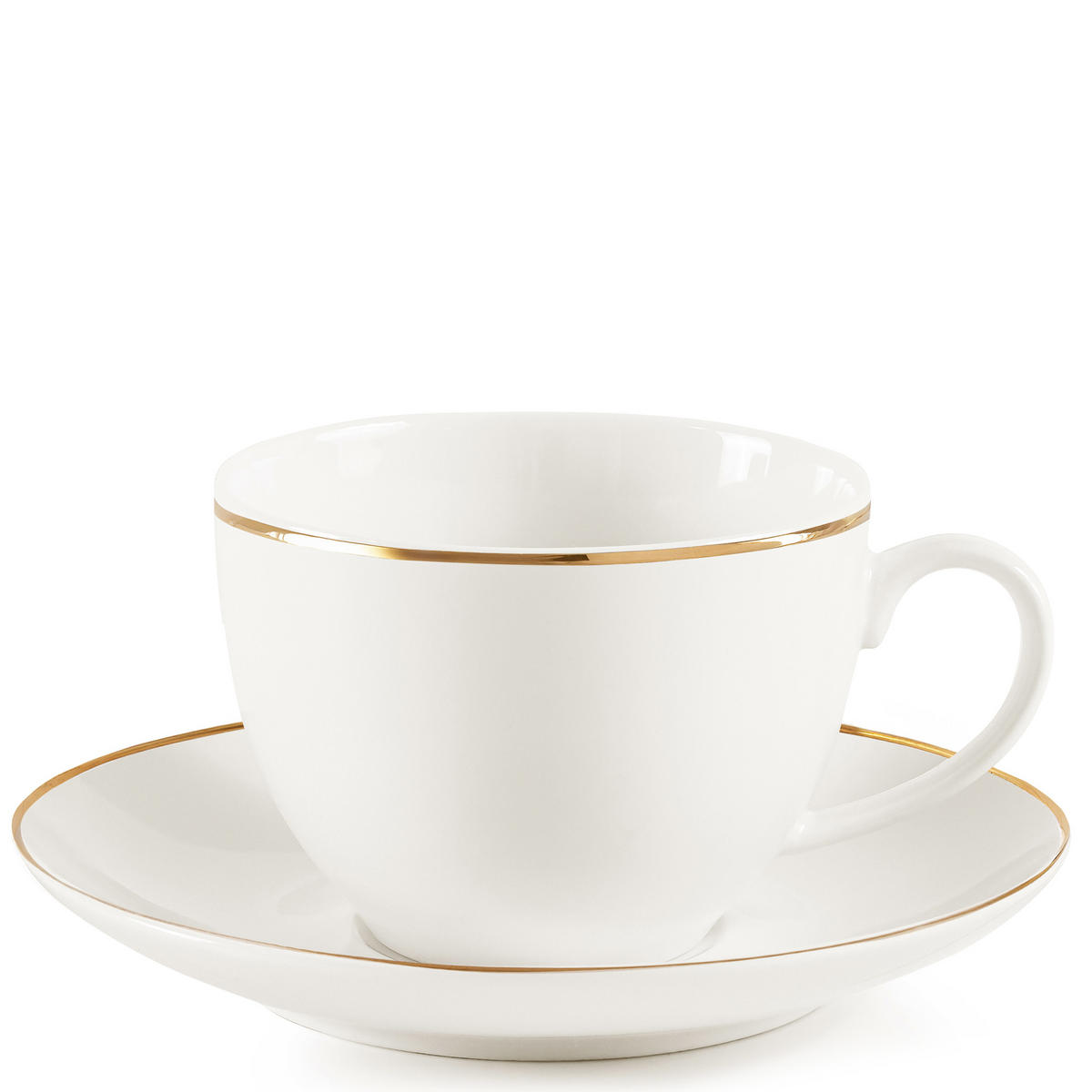 KAFFEESERVICE AD BELLA, 6 Personen, 18-tlg - Ecru/Goldfarben, Keramik (20/8/20cm) - KONSIMO®
