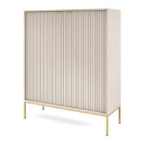 HIGHBOARD STELLARE 104/125/39cm 2 Türen Kaschmir - Kaschmir/Goldfarben, Holzwerkstoff (104/125/39cm) - MASSENO