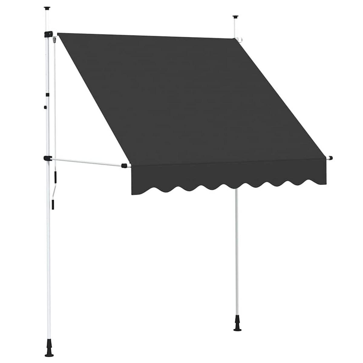 EINZIEHBARE Markise Handbetrieben 200 cm Anthrazit - Anthrazit, Textil (200/1/1cm) - furnicato