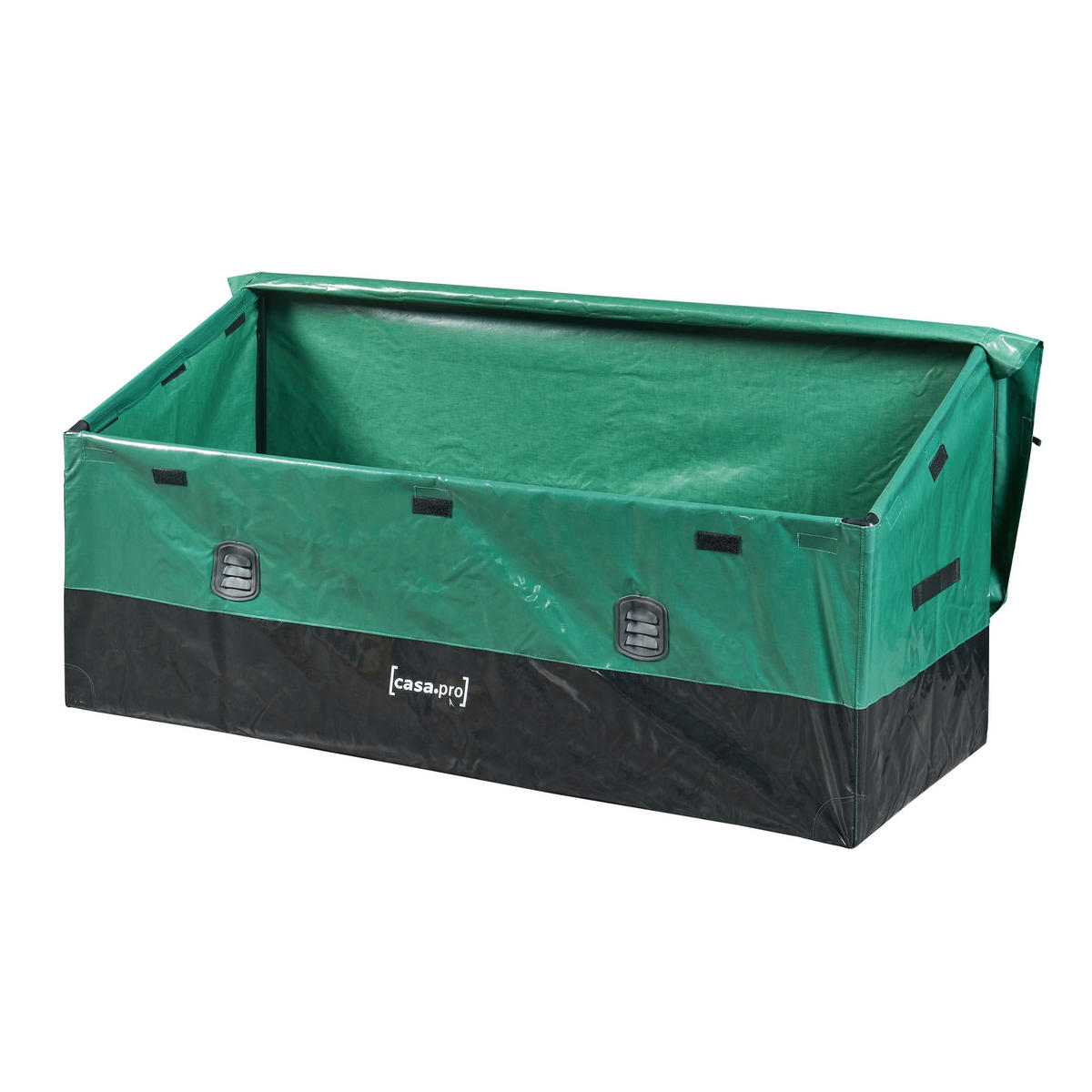 AUFBEWAHRUNGSBOX Alanno - Schwarz/Grün, Textil/Metall (155/75/64cm) - casa.pro