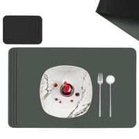 TISCHSET - Kunstleder - Doppelseitig - Grau/Schwarz - Rechteckig - 44,5x30cm - 8 Stück - Schwarz, Kunststoff (44.5/30cm) - Sänger