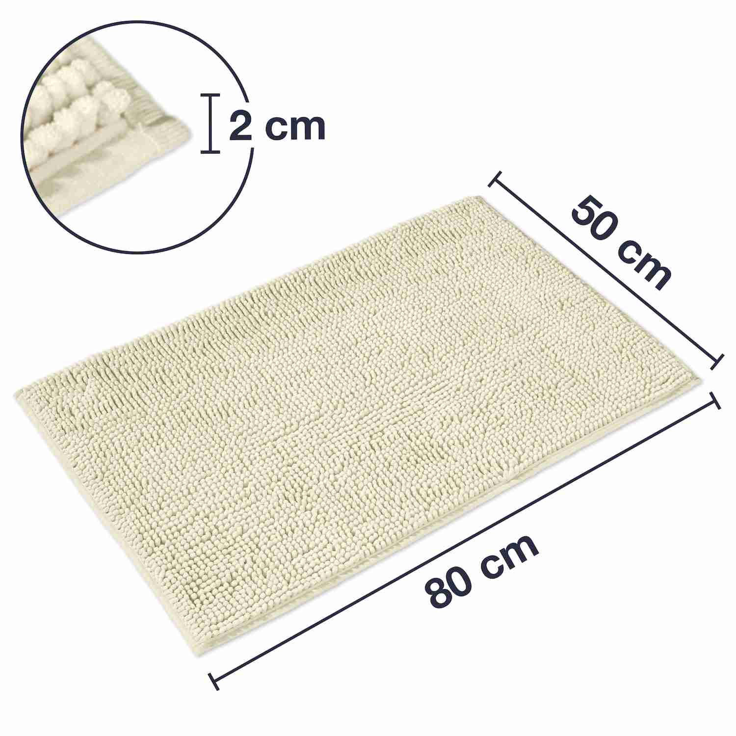 BADEMATTE PARIS - Creme, Textil (50/80cm) - WohnDirect