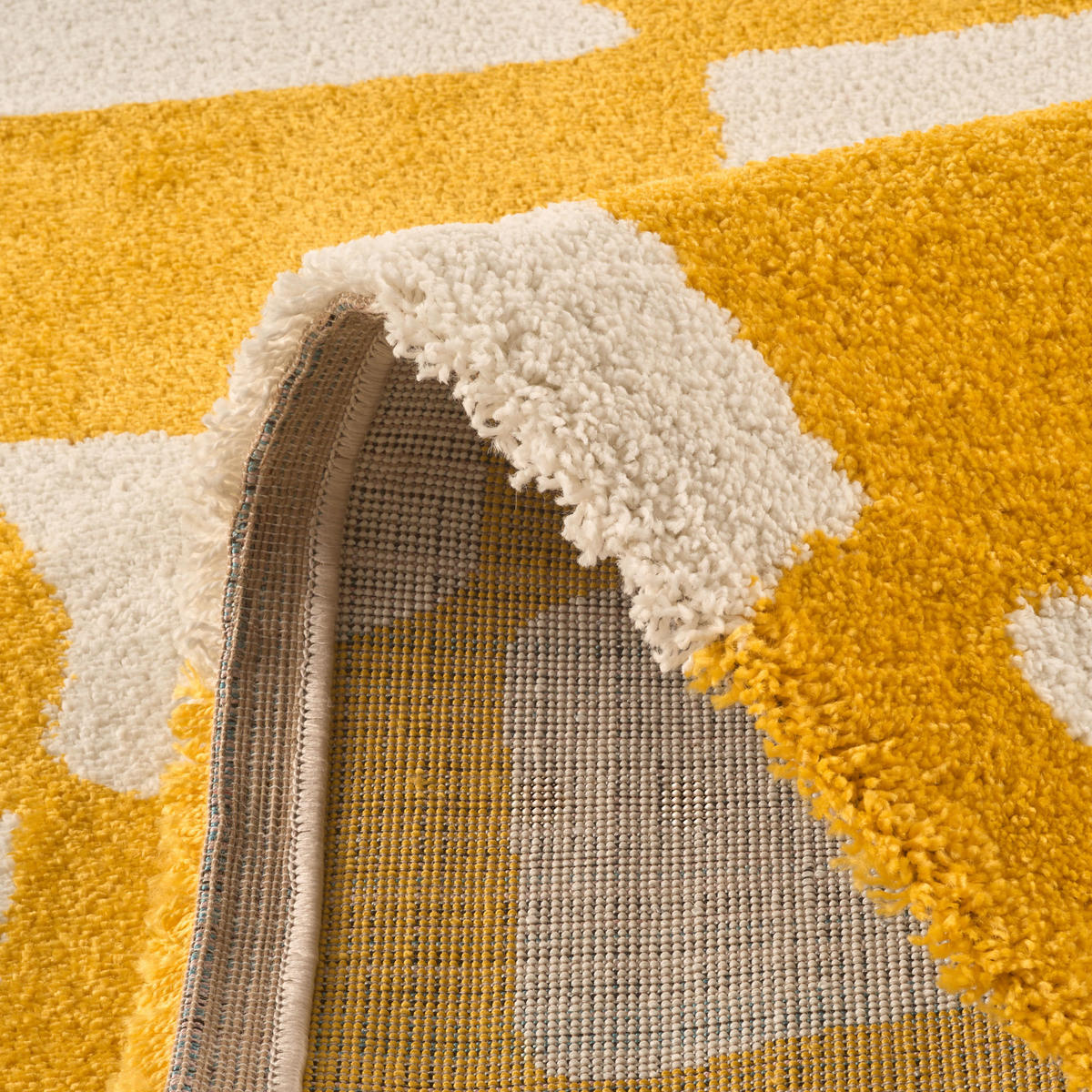 TEPPICH vintage karos gelb Groovy 80x140 cm - Gelb, Textil (80/140cm) - Nazar Rugs