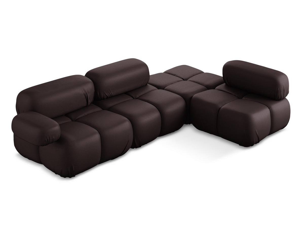 ECKSOFA Rechts Kunstleder Violett - Blau/Pflaume, Leder/Kunststoff (285/190cm) - Makamii